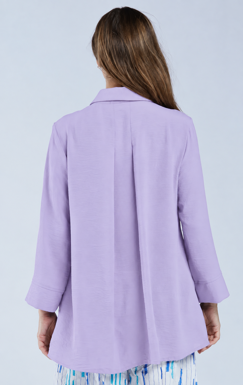 Sydney Project Shirley Oversized Button Down Collar Top - AFT1107 - LAVENDER