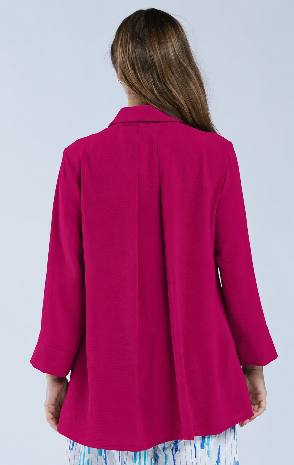 Sydney Project Shirley Oversized Button Down Collar Top - AFT1107 - MAGENTA