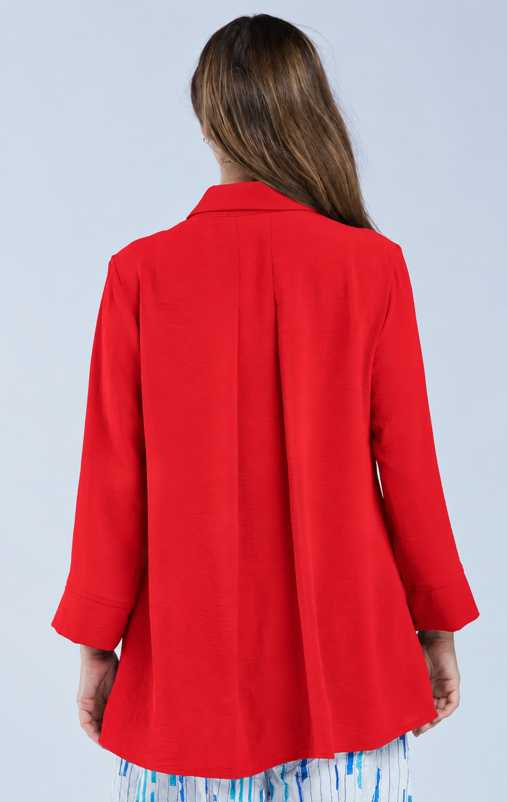 Sydney Project Shirley Oversized Button Down Collar Top - AFT1107 - RED
