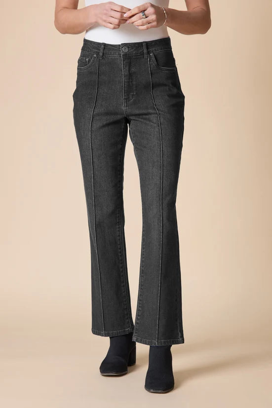 Habitat Stretch Denim Seamed Flare - 11466 - BLACK DENIM