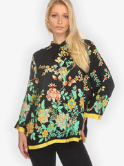 Citron "Botanical in Garden Tropical Colorway" Silk Blouse - 1213BIG-TP