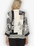 Citron "Black White Blossom" Silk Blouse - 1213BWB