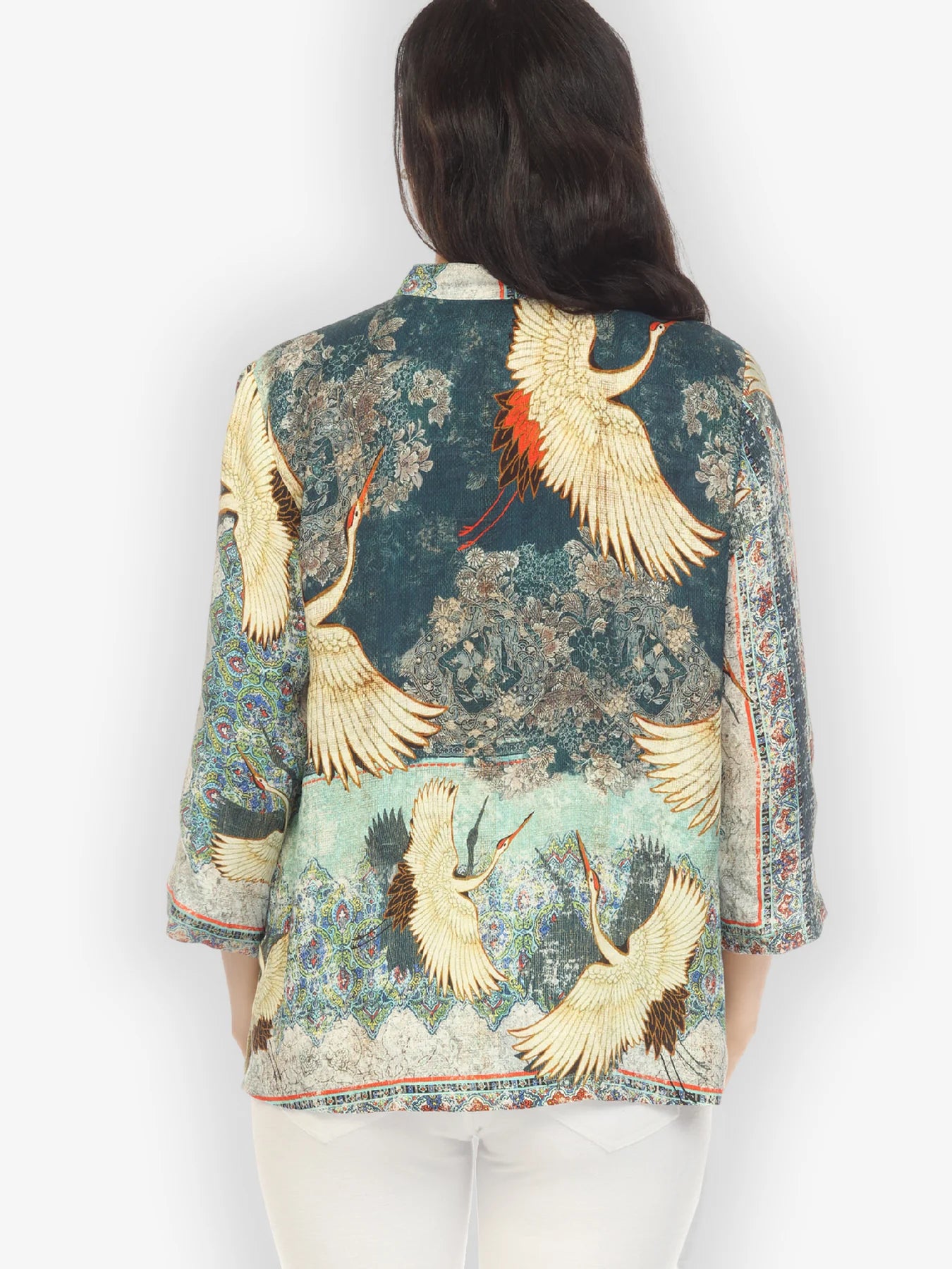 Citron "Crane Vintage" Silk Blouse - 1213CV