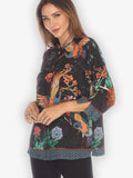 Citron "Crane with Landscape" Silk Blouse - 1213CWL