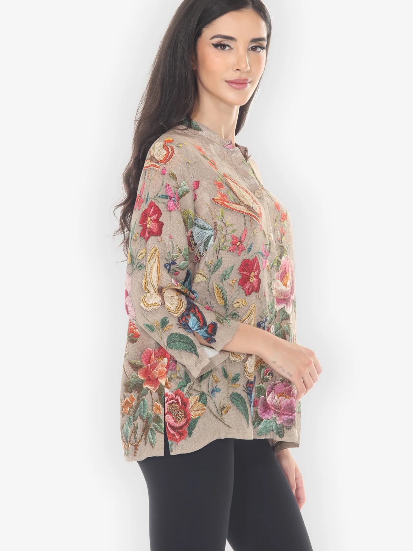 Citron "Embroidery Butterfly and Flower" Citron Style Blouse - 1213EBAF