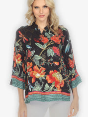 Citron "Elegant Darling Border" Silk Blouse - 1213EDB