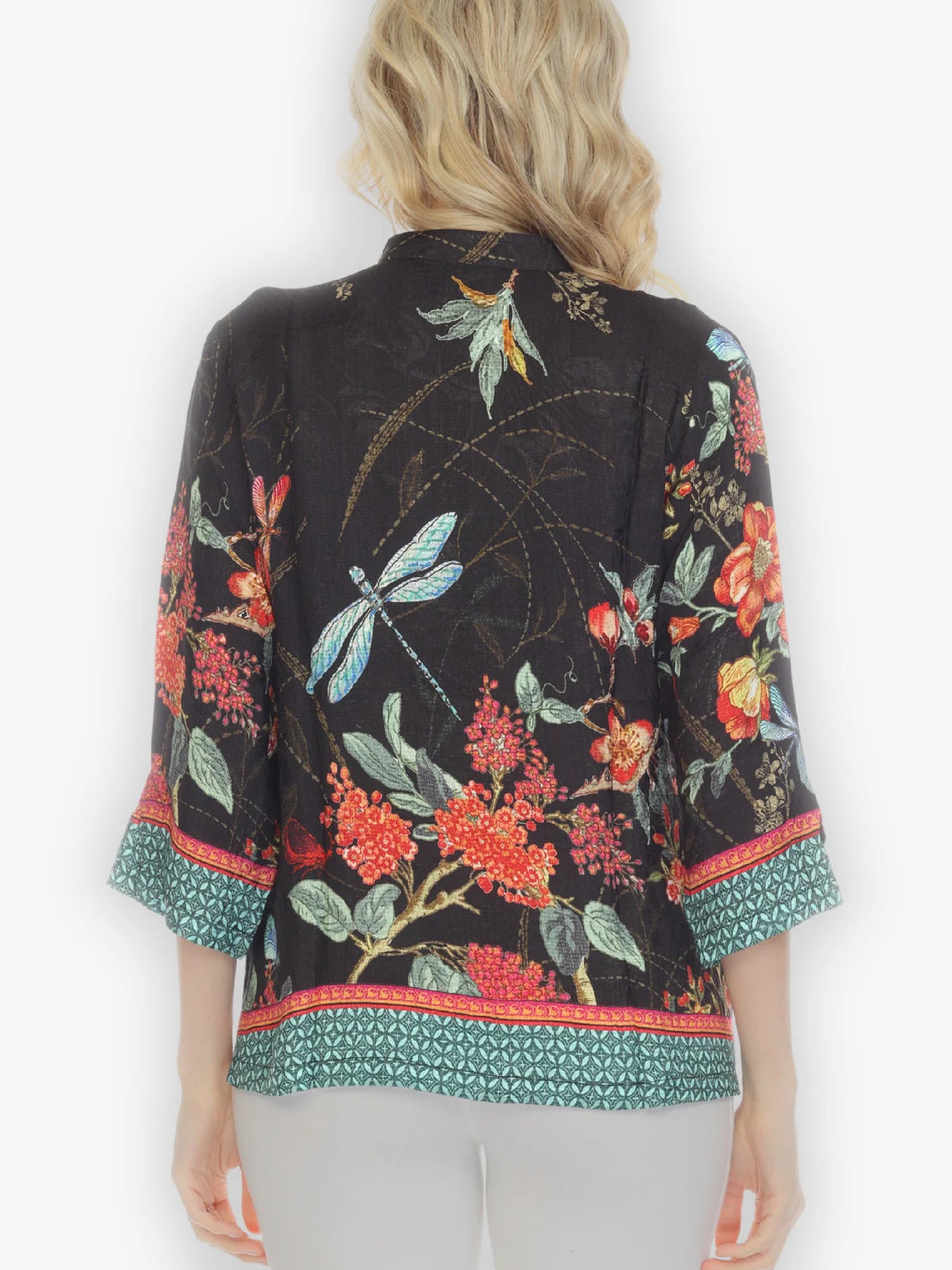 Citron "Elegant Darling Border" Silk Blouse - 1213EDB