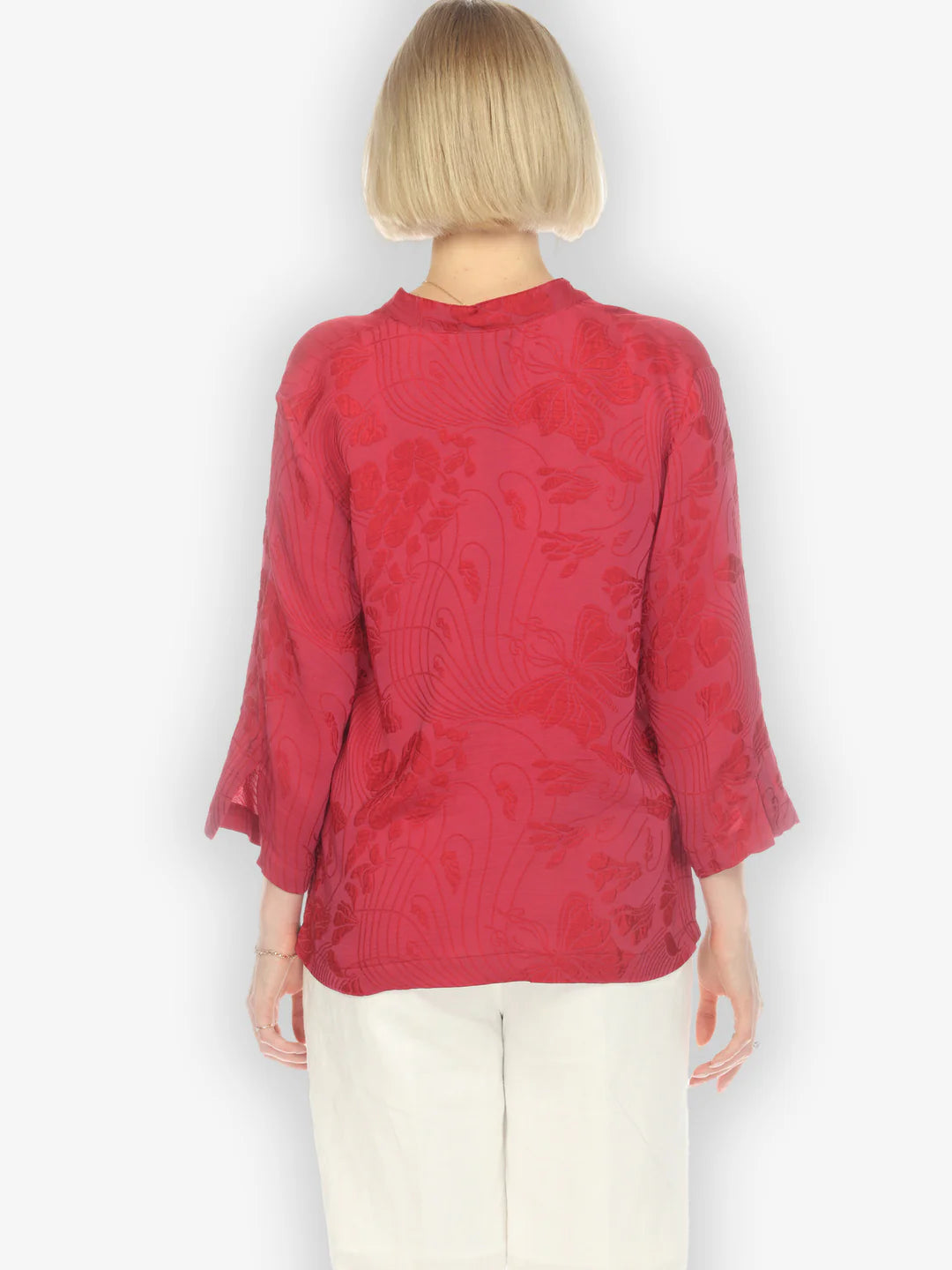 Citron "Solid Pinkish-Red Silk Blouse" Silk Blouse - 1213SSBG
