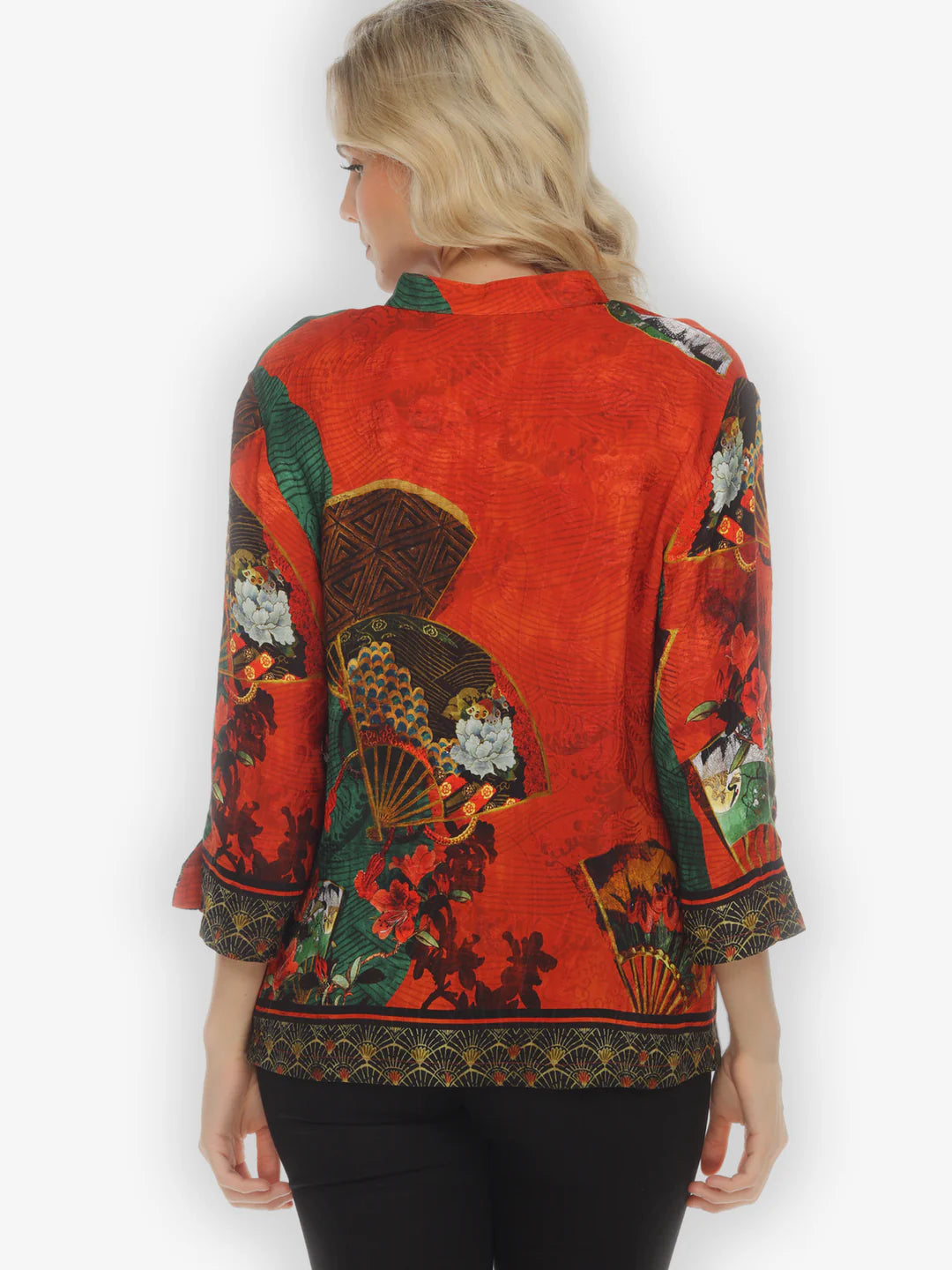 Citron "Fans and Water" Silk Blouse - 1213FAW