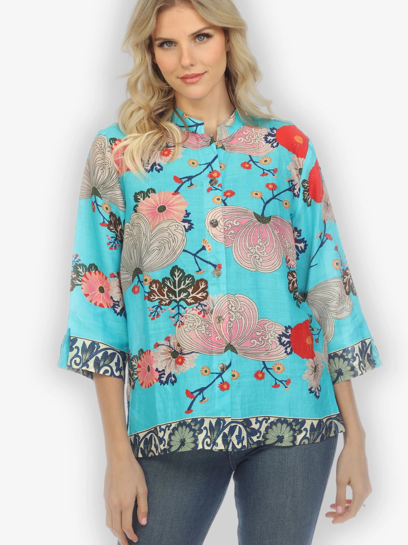Citron "Fabulous Kindly Floral" Silk Blouse - 1213FKFL