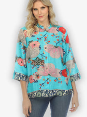 Citron "Fabulous Kindly Floral" Silk Blouse - 1213FKFL