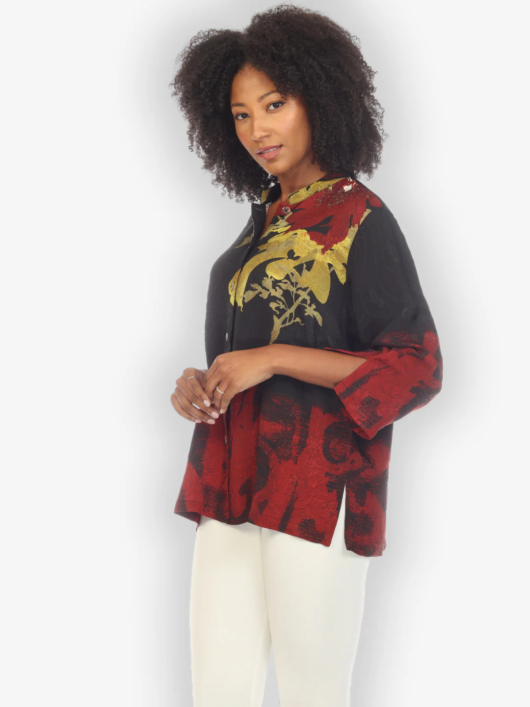 Citron "Flower Silk Magic" Silk Blouse - 11213FSM