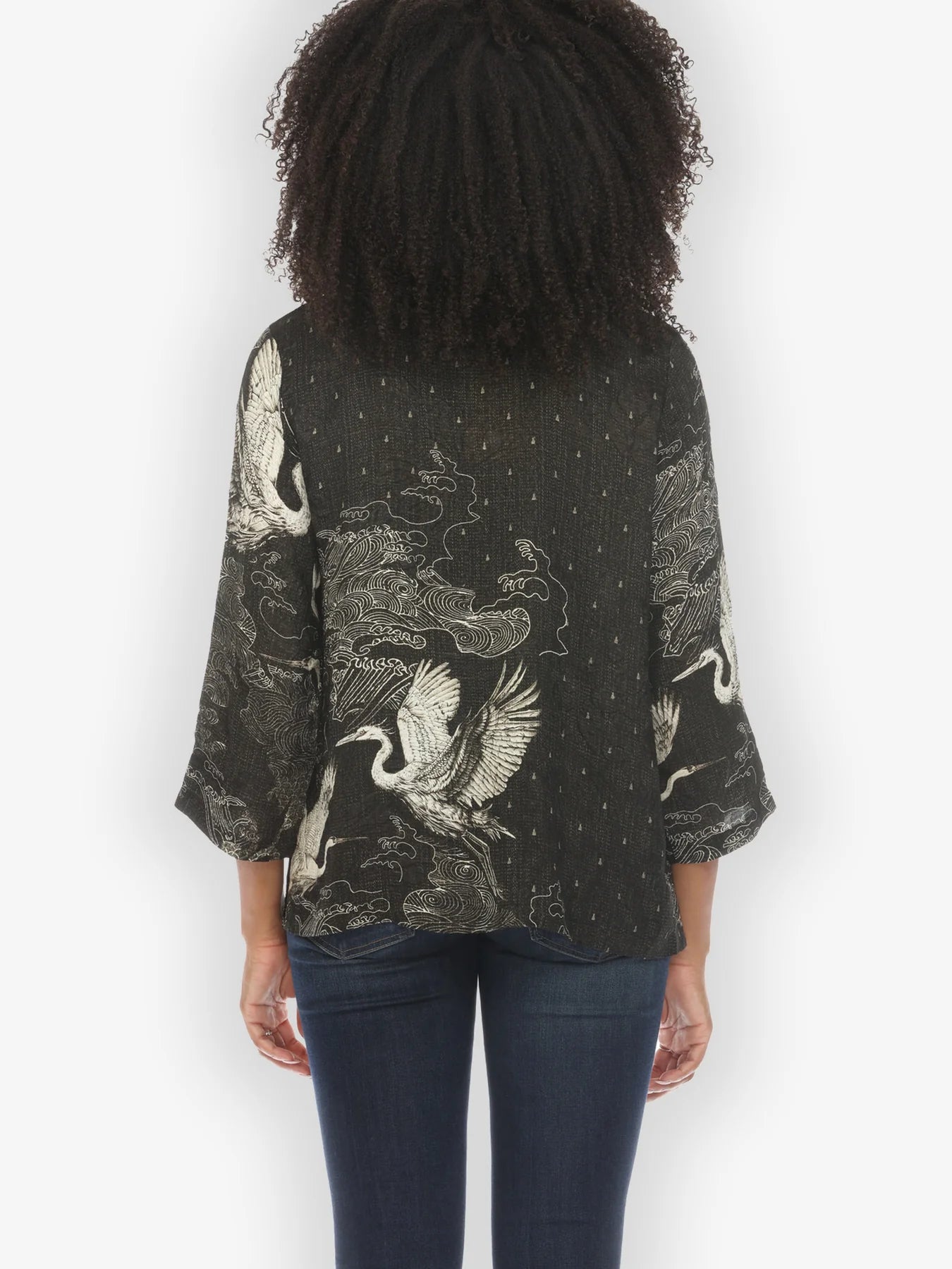 Citron "Galaxy Crane" Silk Blend Blouse - 1213GC