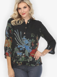 Citron "Garden of Hope Hand Dyed" Silk Blouse - 1213GOH-HD