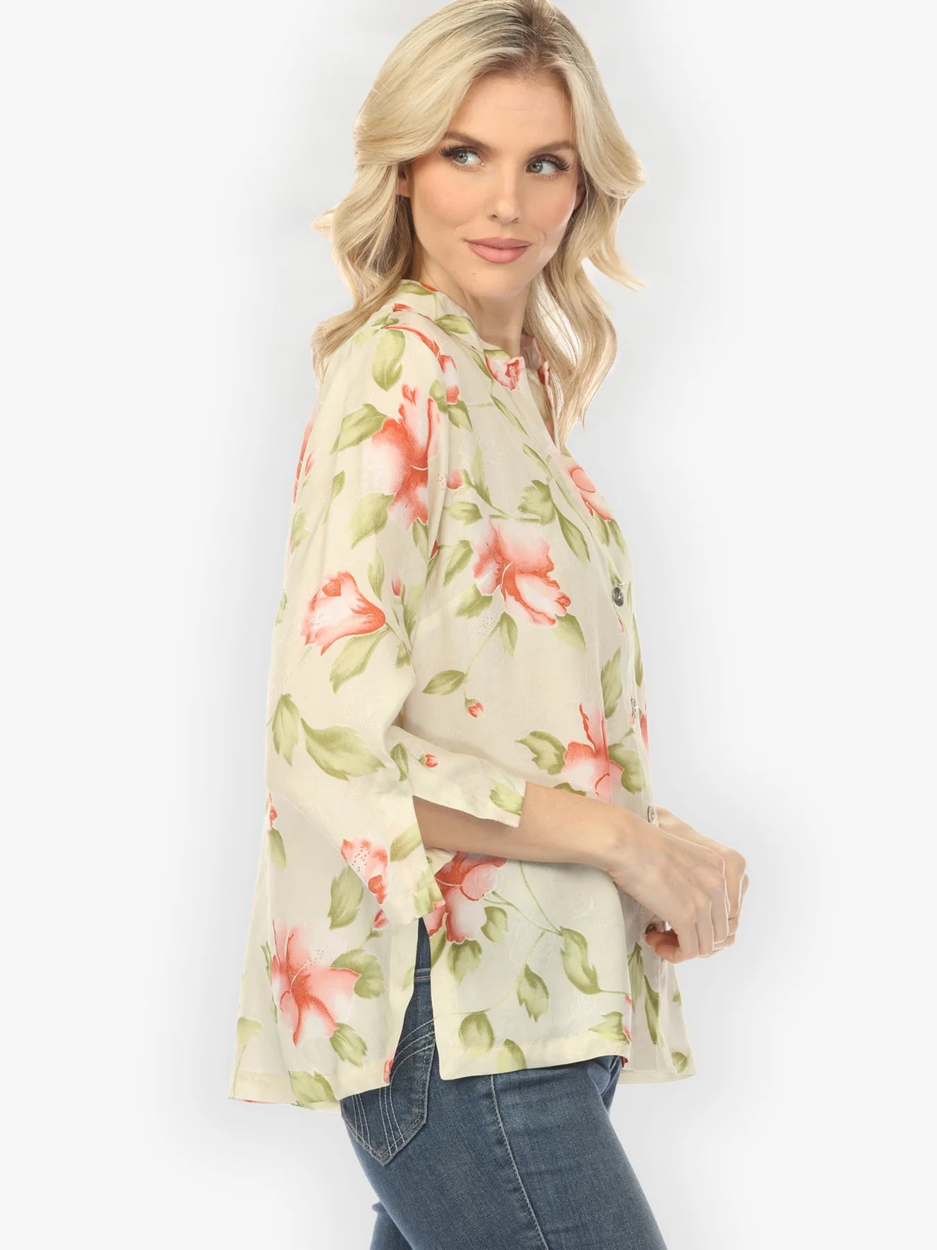 Citron "Hibiscus Leafy Light Tea Green Blouse" Blouse - 1213HL-LTG