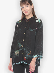 Citron "Koi and Leaves" Silk Blouse - 1213KAL