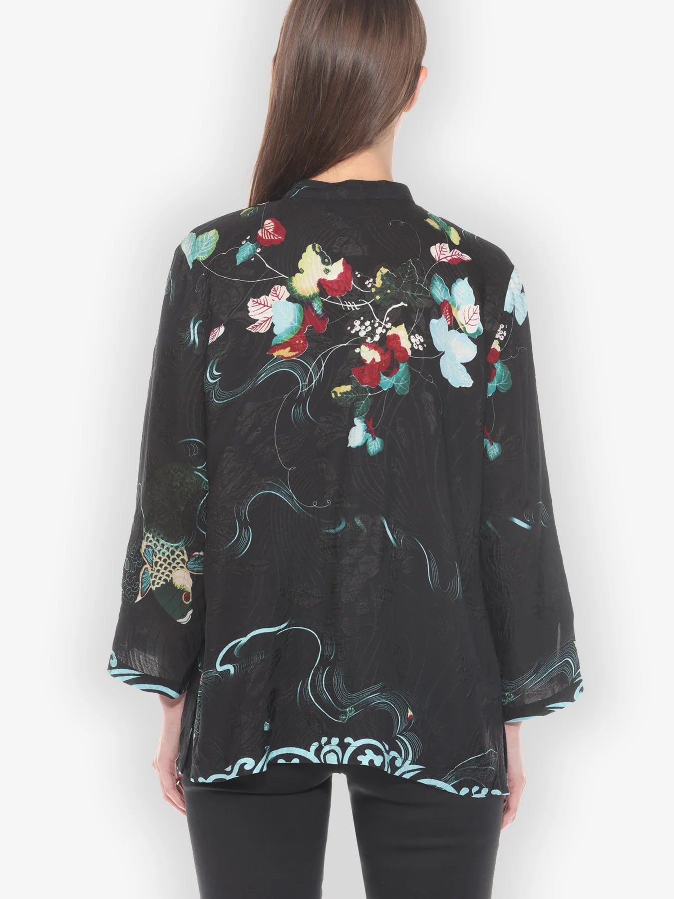 Citron "Koi and Leaves" Silk Blouse - 1213KAL