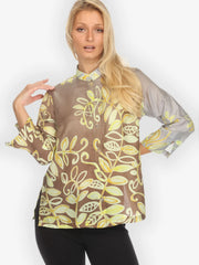 Citron "Leafy Vine Yellow" Silk Blouse - 1213LVY