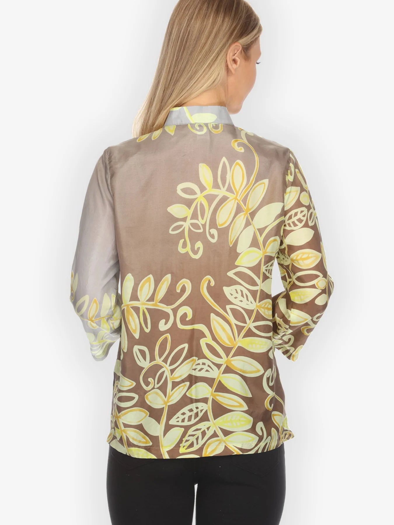 Citron "Leafy Vine Yellow" Silk Blouse - 1213LVY