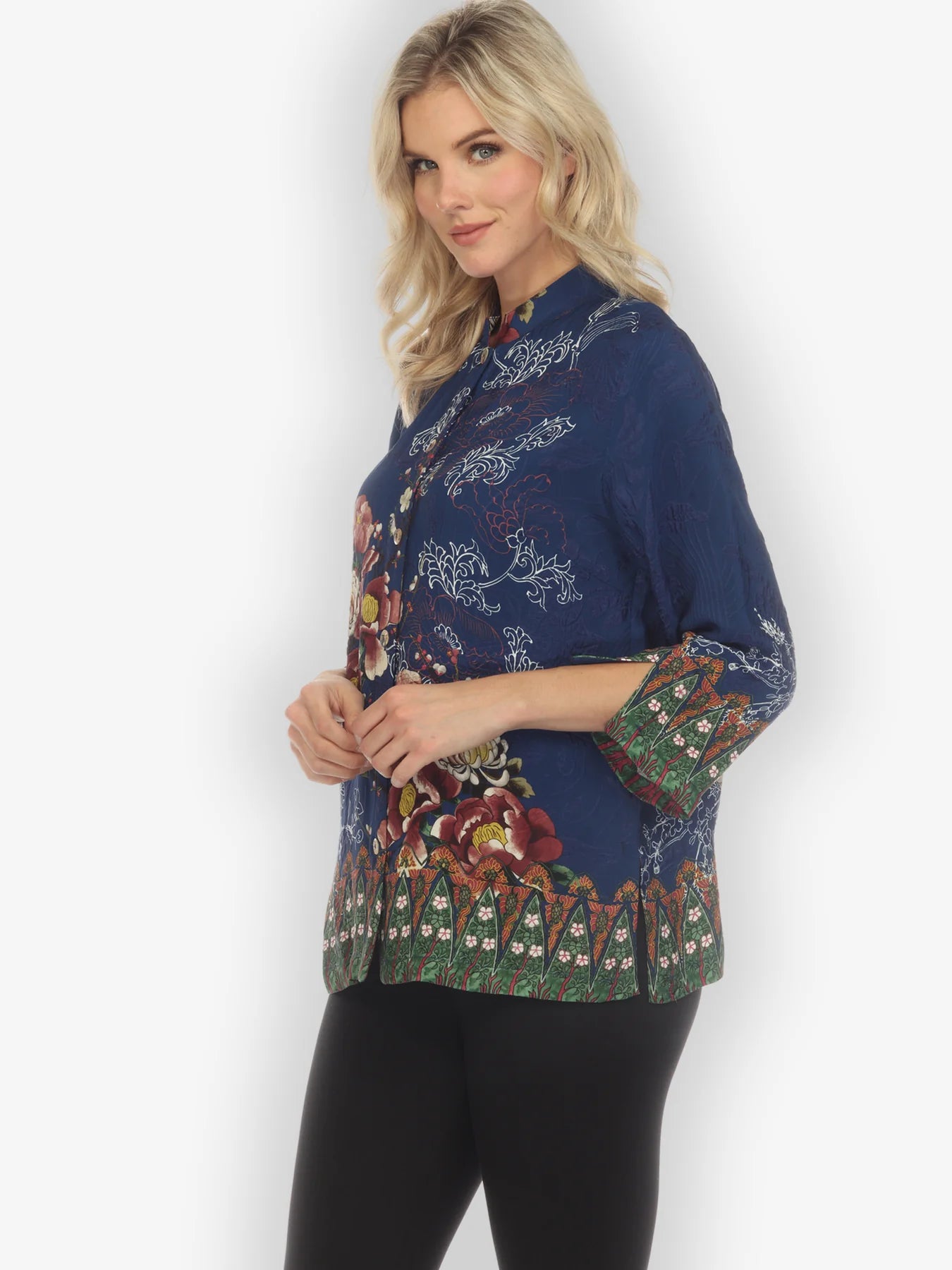 Citron "Mums and Border" Silk Blouse - 1213MAB