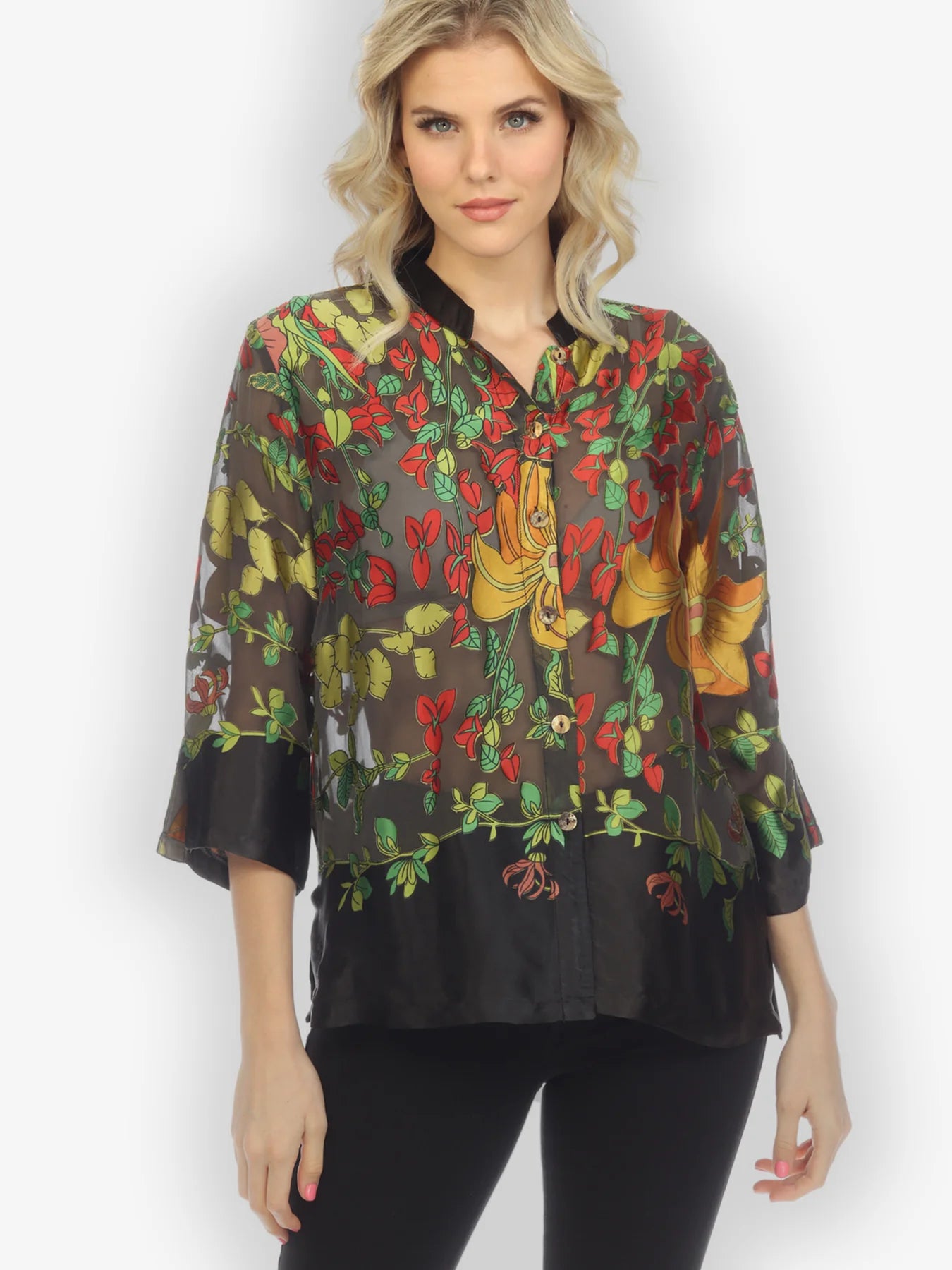 Citron "Mixed Florals" Blouse - 1213MFG