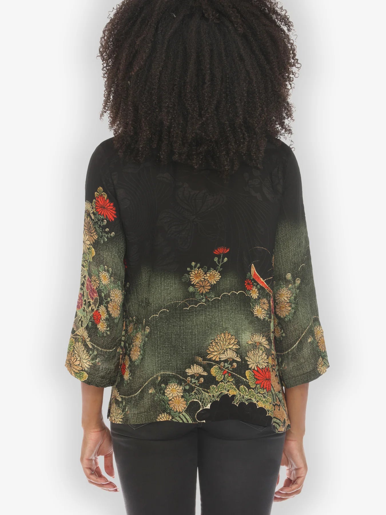 Citron "Magic Organic Beauty in Black" Silk Blouse - 1213MOB-BL