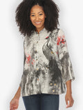 Citron "Monotone Peacock" Silk Blouse - 1213MP