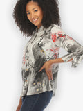 Citron "Monotone Peacock" Silk Blouse - 1213MP
