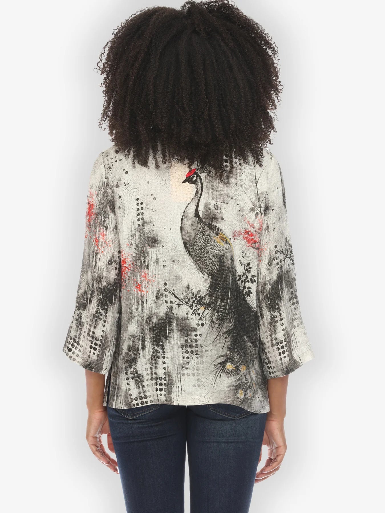 Citron "Monotone Peacock" Silk Blouse - 1213MP