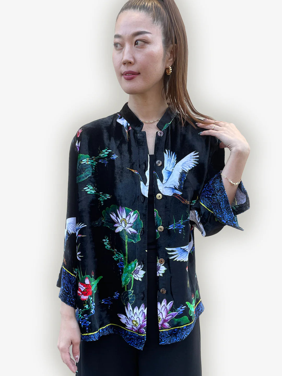 Citron "Happy Lotus Beauty" Silk Blouse - 1213HLB