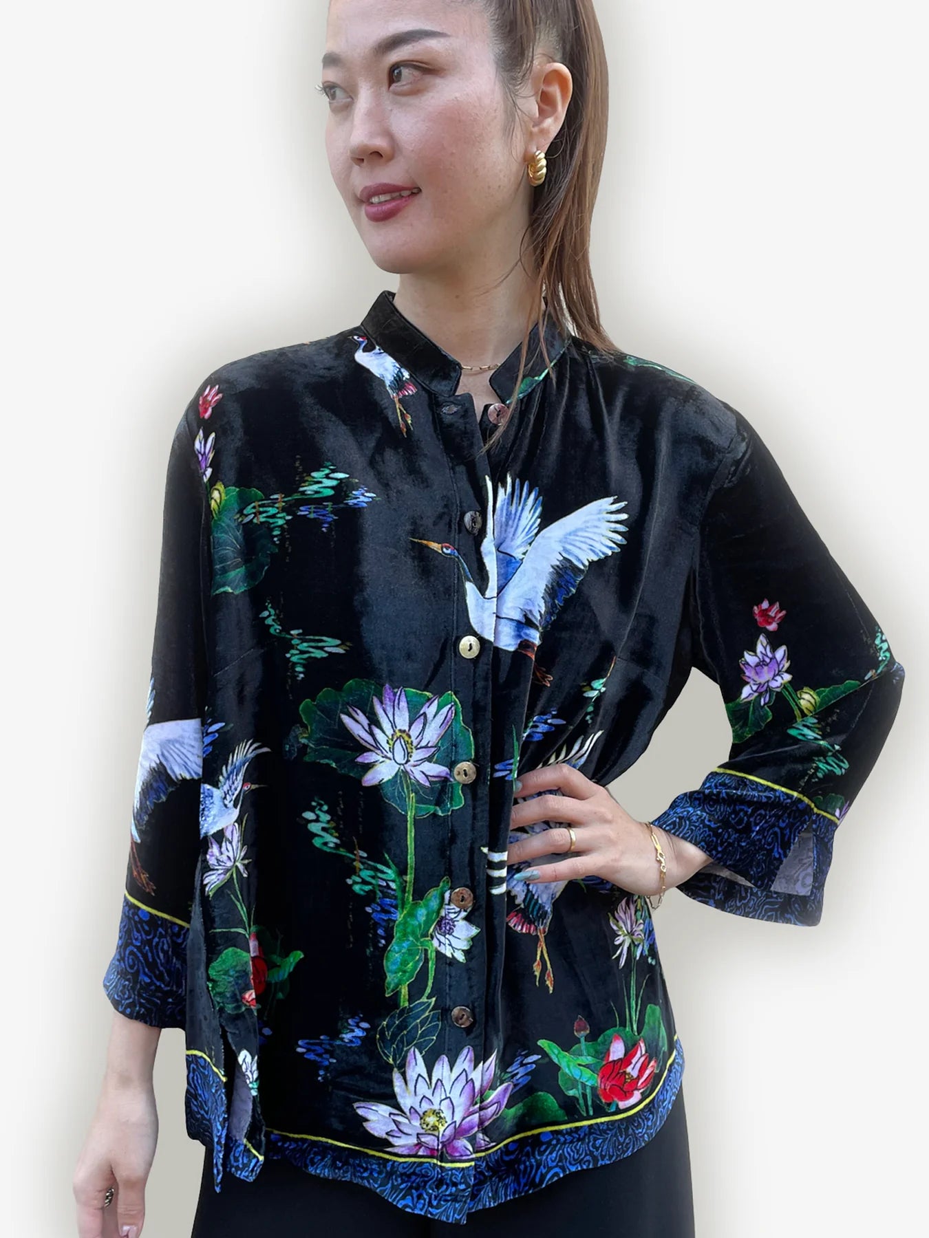 Citron "Happy Lotus Beauty" Silk Blouse - 1213HLB