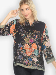 Citron "Queenly Radiant Charm in Coral" Silk Blend Blouse - 1213QRC-CL