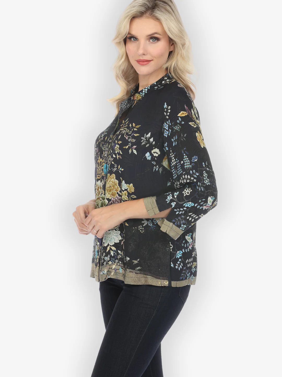 Citron "Queenly Radiant Charm in Vintage" Silk Blouse - 1213QRCV