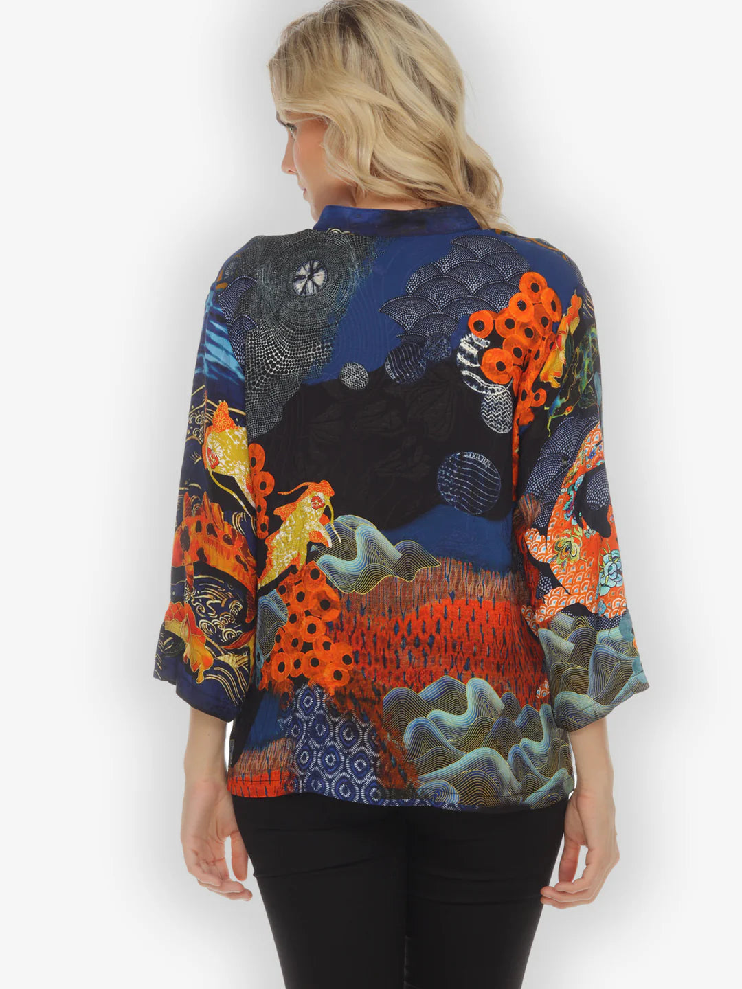 Citron "Royal Koi Pond" Silk Blouse - 1213RKP