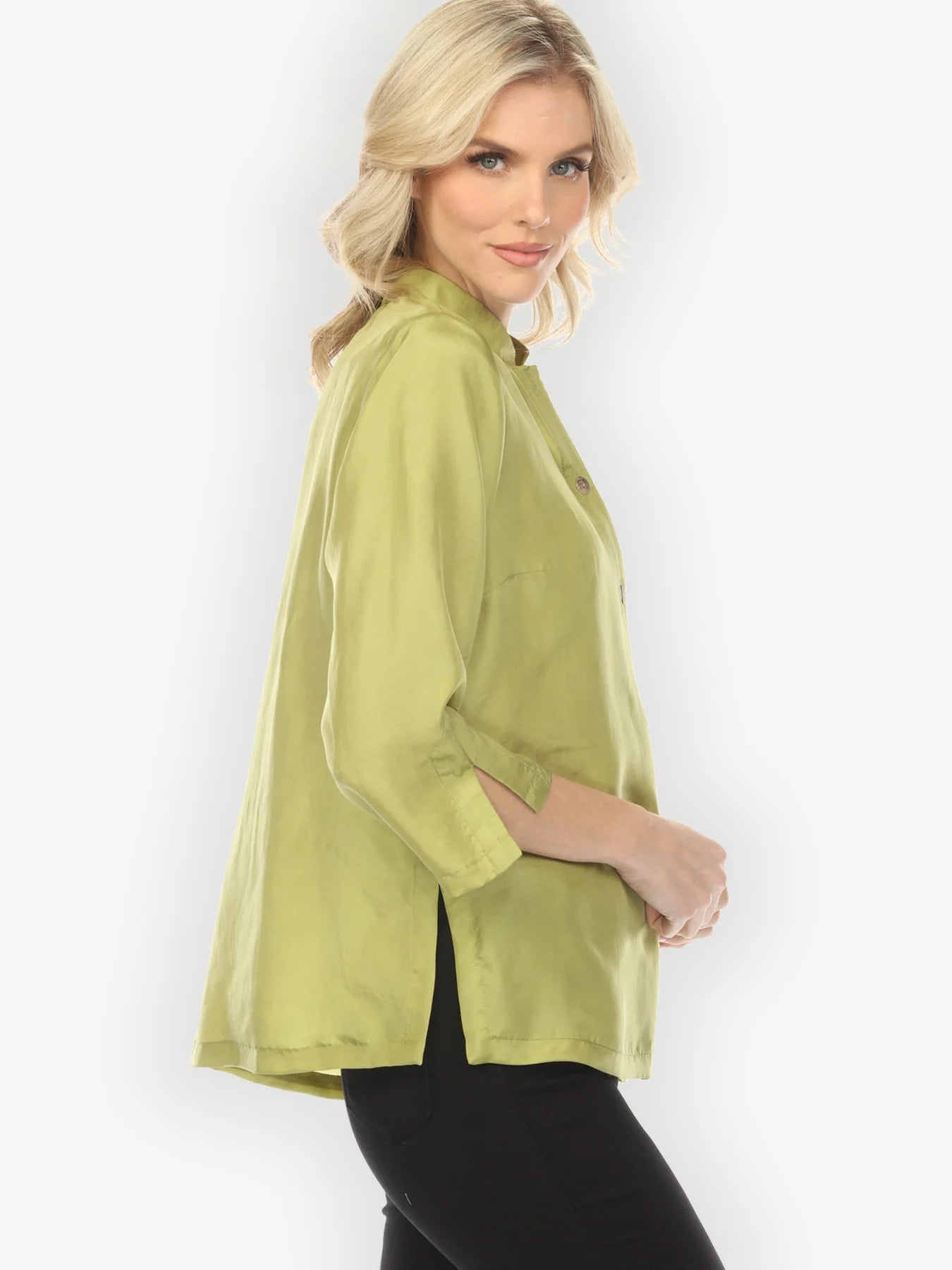 Citron "Solid Silk Lime Green" Silk Blouse - 1213SS-LG