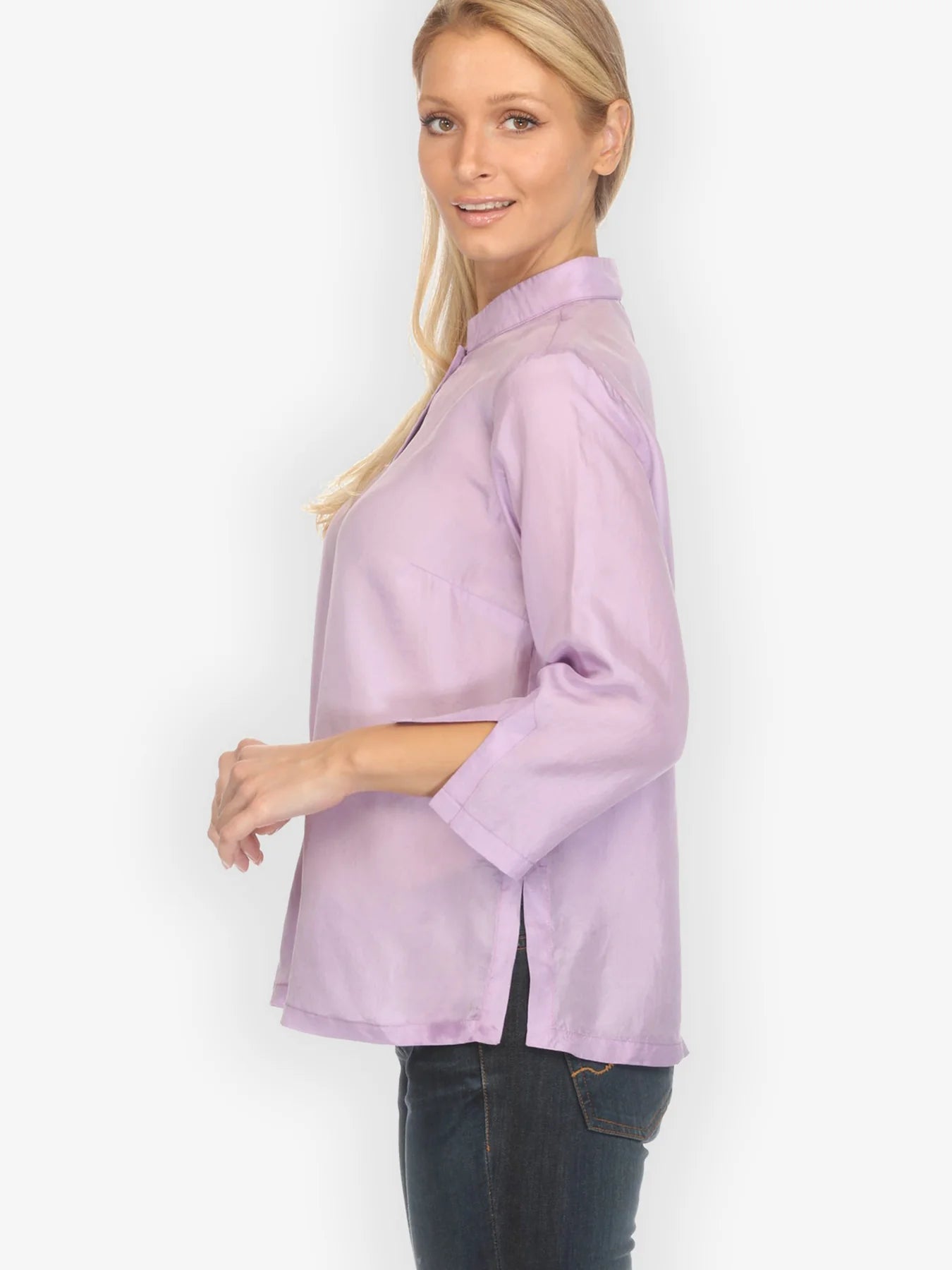 Citron "Solid Silk Light Lavender Blouse - 1213SS-LL