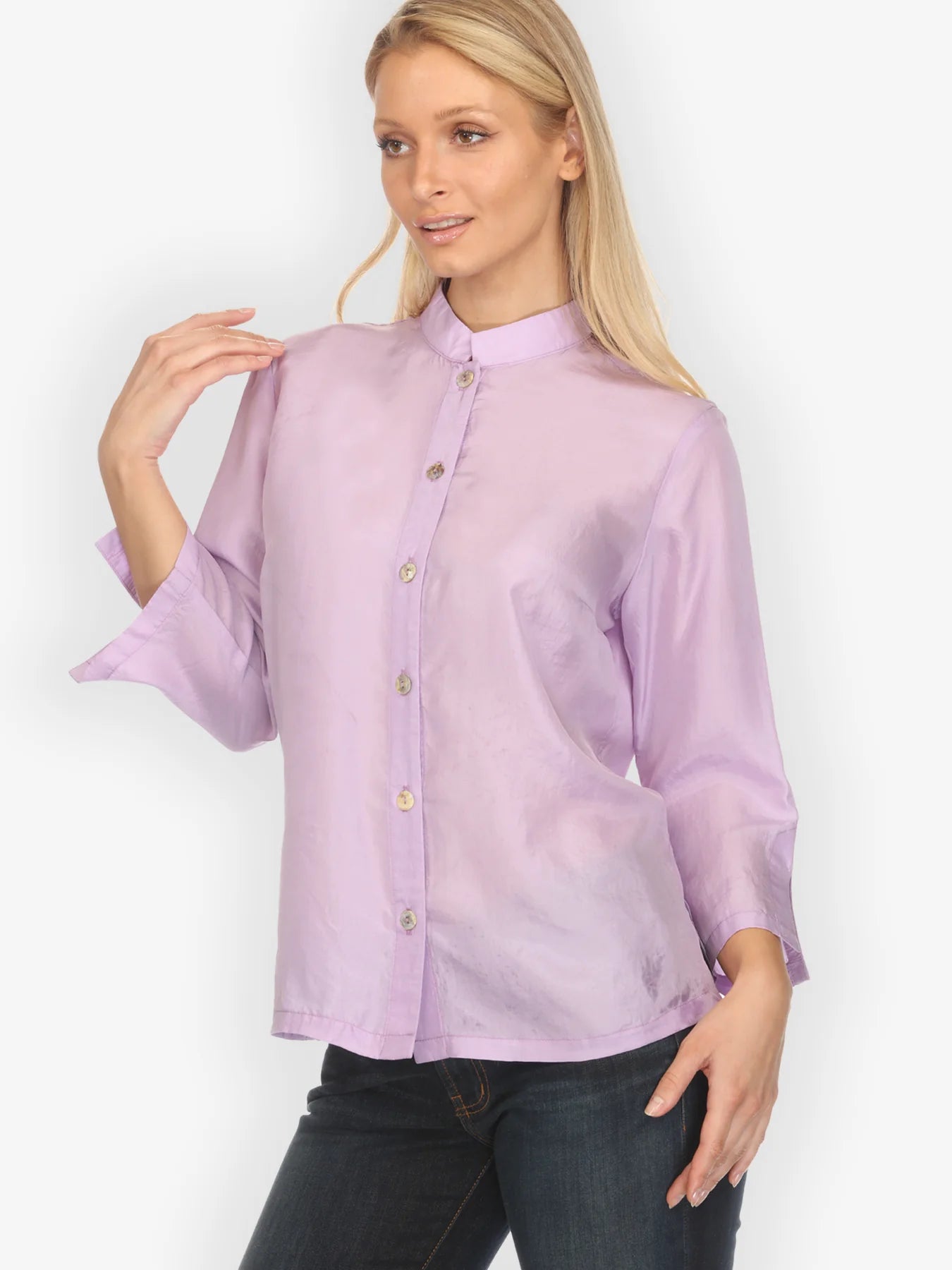 Citron "Solid Silk Light Lavender Blouse - 1213SS-LL