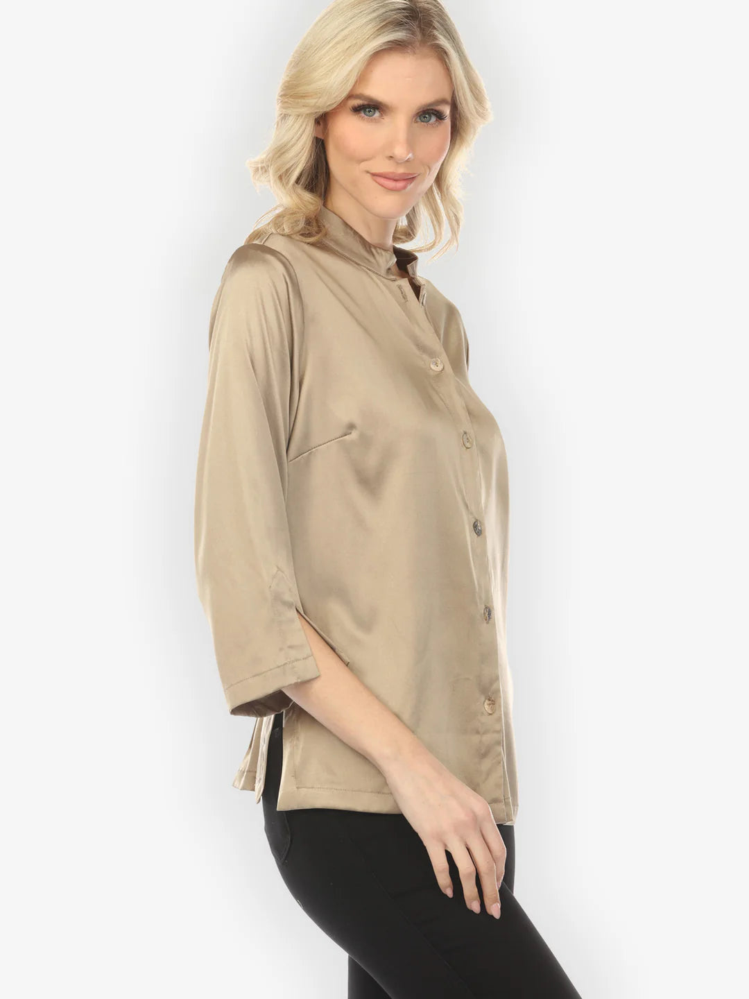 Citron "Solid Silk Dark Champagne" Silk Blouse - 1213SSS-DC