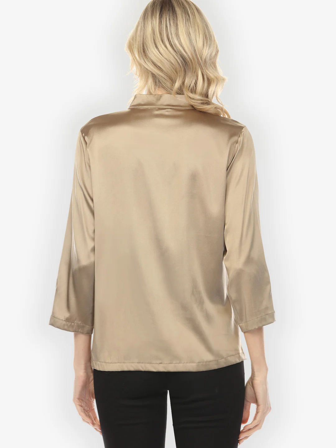 Citron "Solid Silk Dark Champagne" Silk Blouse - 1213SSS-DC