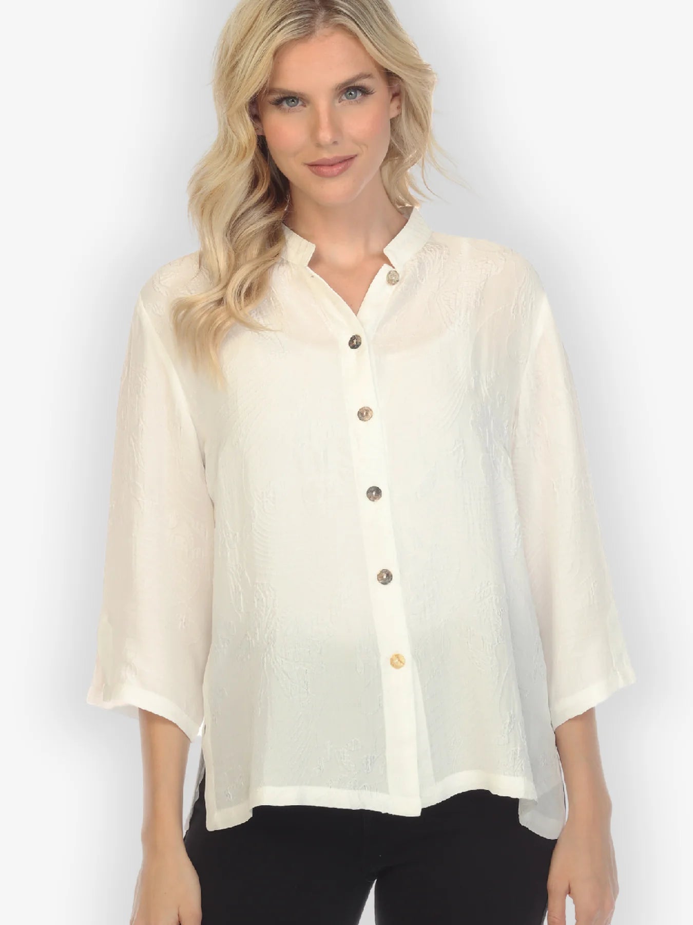 Citron "Solid White" Silk Blouse - 1213SSW