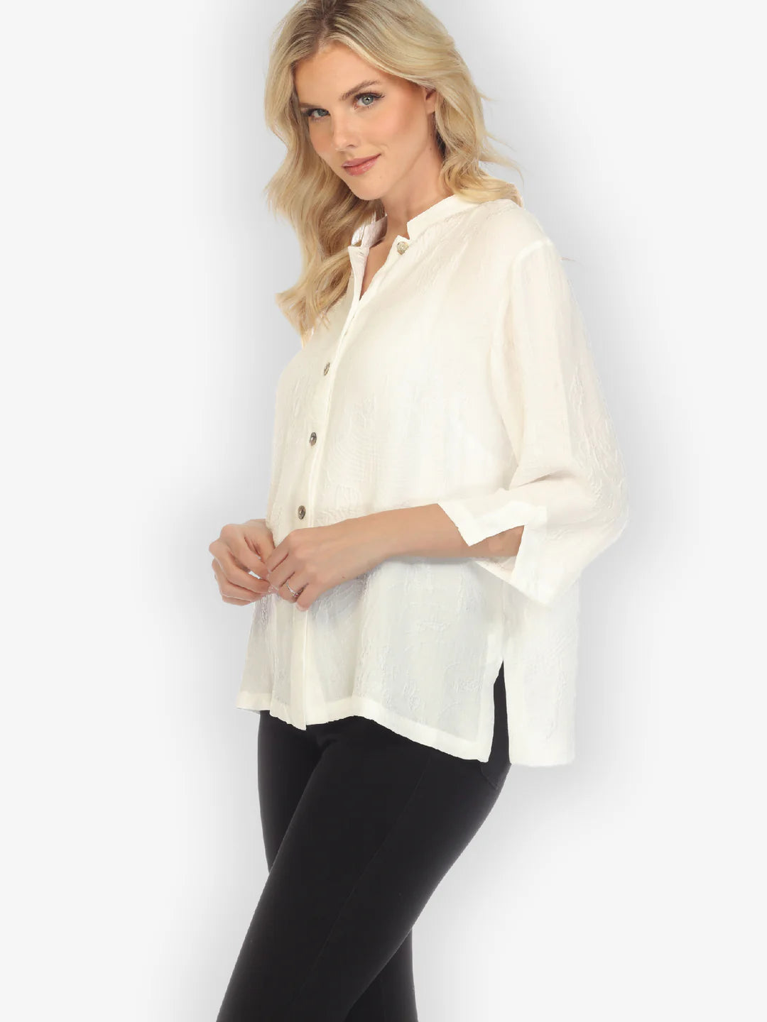 Citron "Solid White" Silk Blouse - 1213SSW