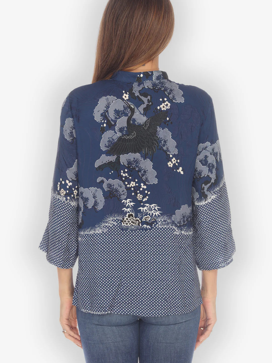 Citron "True Blue Shibori" Silk Blouse - 1213TBS
