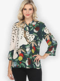 Citron "Umbrella and Flowers" Silk Blouse - 1213UF