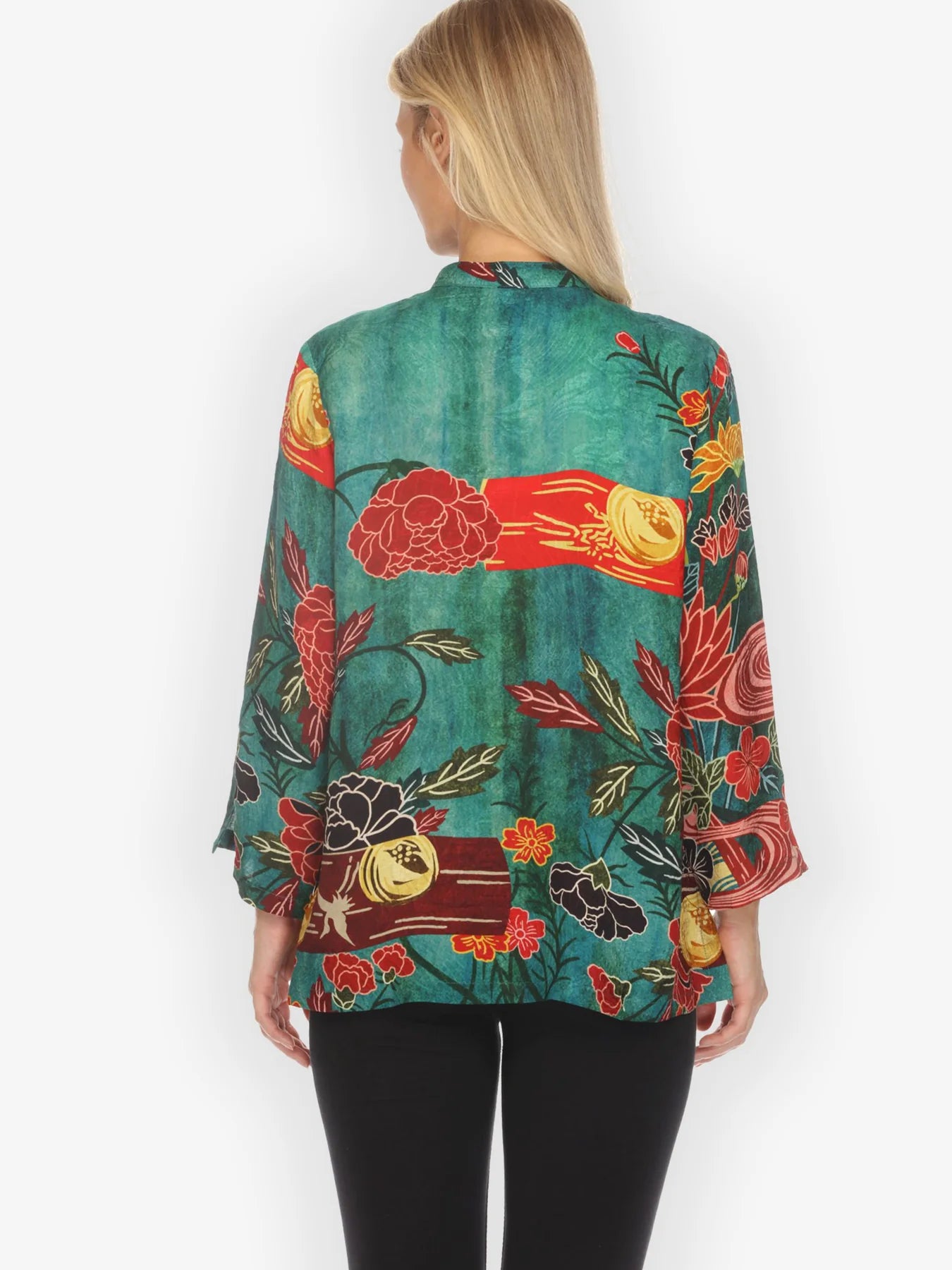 Citron "Underwater Garden" Silk Blend Blouse - 1213UG