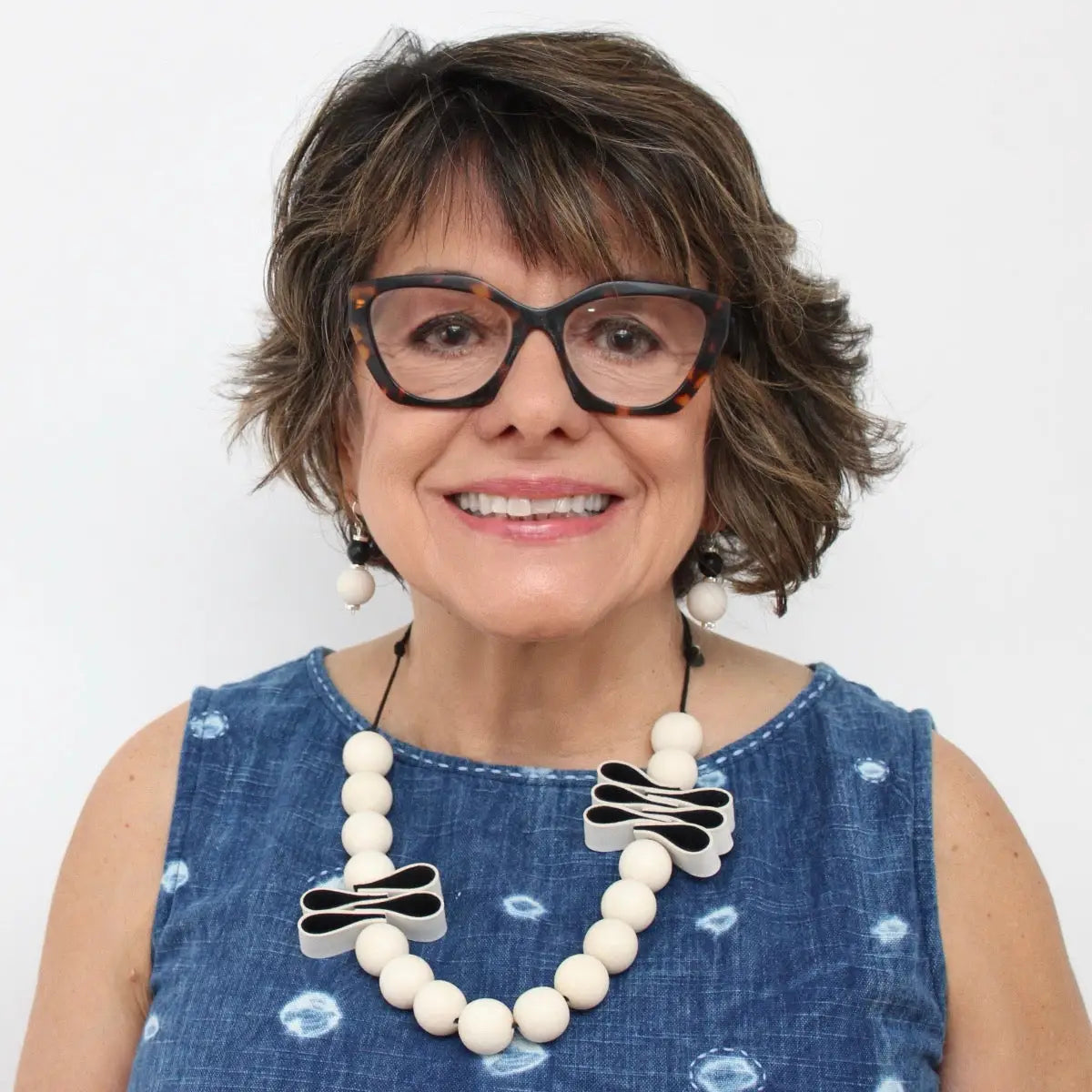 SYLCA White Rustic Fusion Statement Necklace