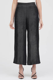 DAMEE WIDE LEG CHAMBRAY PANTS - 1222-BLK
