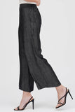 DAMEE WIDE LEG CHAMBRAY PANTS - 1222-BLK