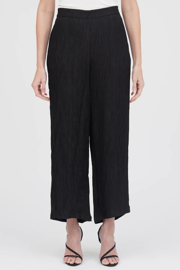 DAMEE WIDE LEG CRINKLE PANTS - 1223-BLK
