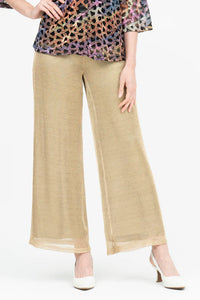 DAMEE METALLIC NET LAYERED WIDE LEG PANTS - 1225 - GLD