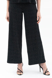 DAMEE WIDE LEG RHINESTONE PANTS - 1226 - BLK
